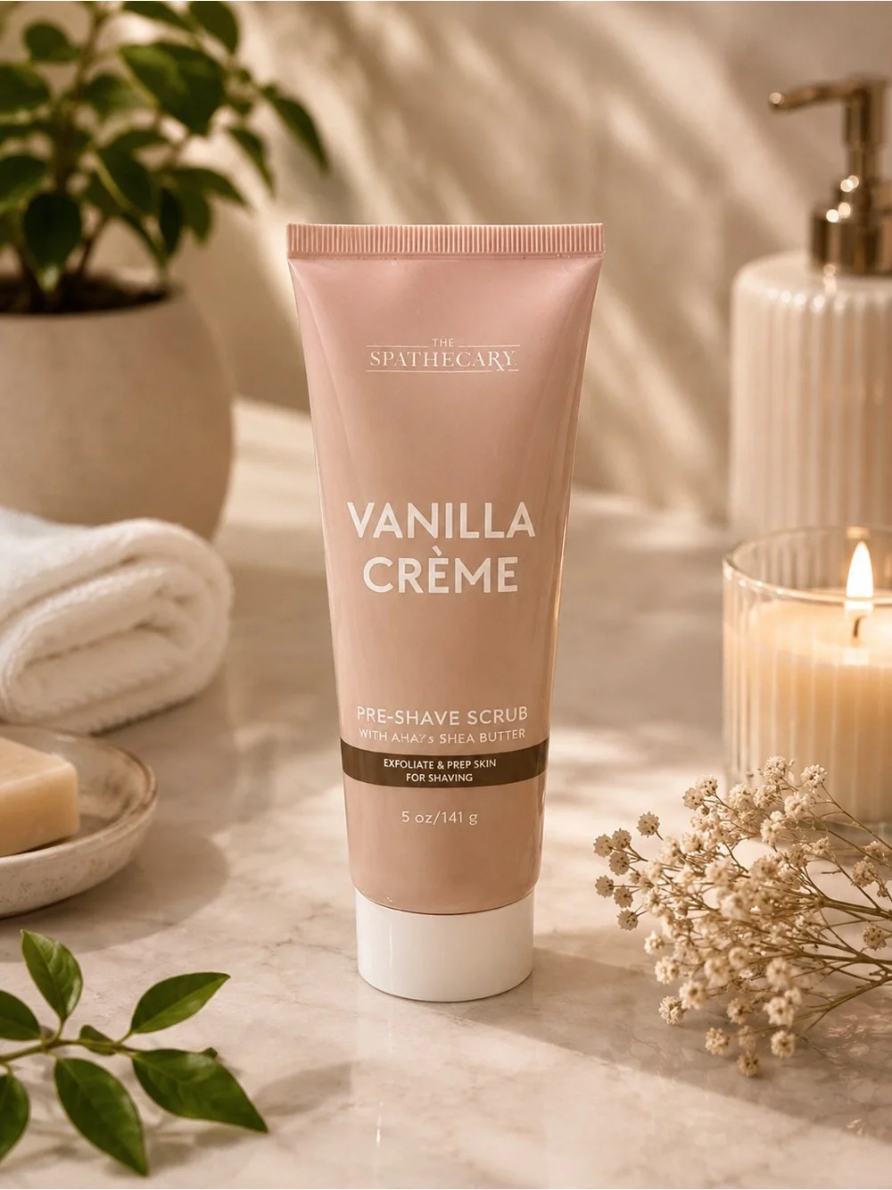 The Spathecary Vanilla Crème Pre-Shave & Shave Oil Set - Beige